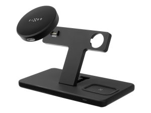 Fixed MagPowerstation 3-in-1 wireless charging stand with MagSafe mount support FIXMPOS-BK Black