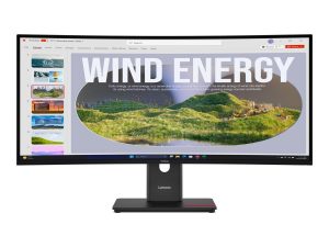 Lenovo ThinkVision T34WD-40 34 " VA 21:9 120 Hz 4 ms 3440 x 1440 pixels 300 cd/m² HDMI ports quantity 1 Eclipse black Warranty 36 month(s)