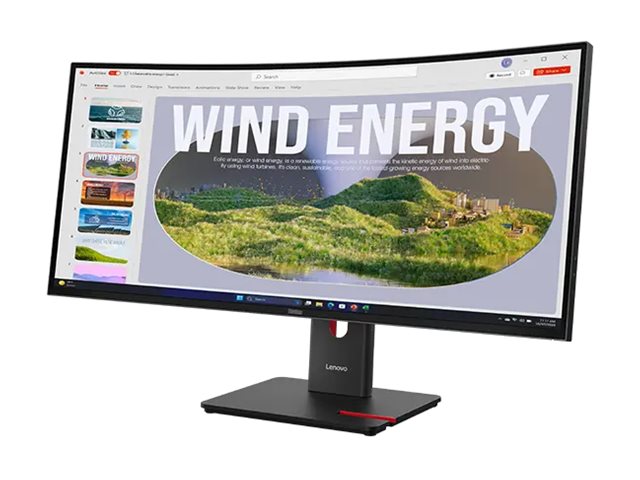 Lenovo ThinkVision T34WD-40 34 " VA 21:9 120 Hz 4 ms 3440 x 1440 pixels 300 cd/m² HDMI ports quantity 1 Eclipse black Warranty 36 month(s) - Image 3