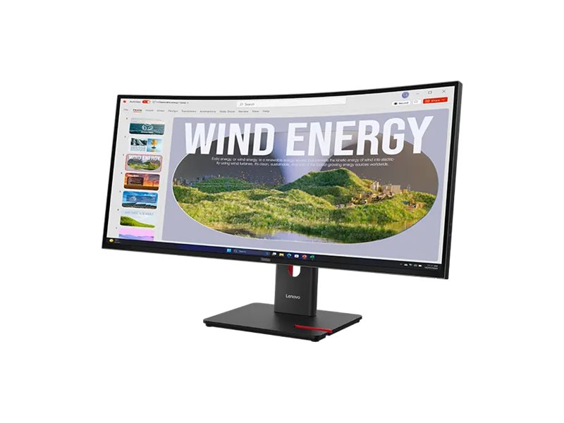 Lenovo ThinkVision T34WD-40 34 " VA 21:9 120 Hz 4 ms 3440 x 1440 pixels 300 cd/m² HDMI ports quantity 1 Eclipse black Warranty 36 month(s) - Image 4