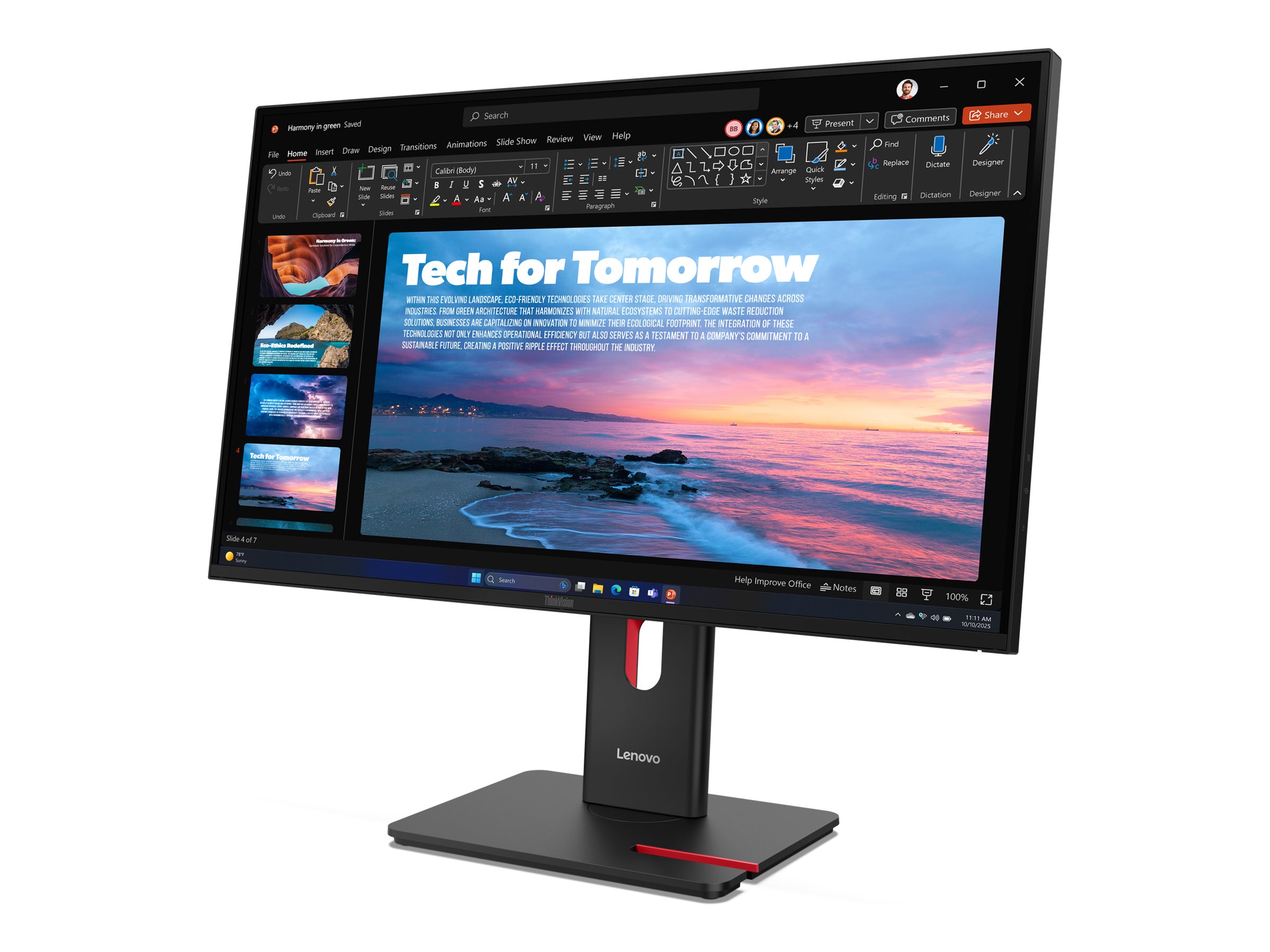 Lenovo ThinkVision T27QD-40 27 " IPS 16:9 120 Hz 4 ms 2560 x 1440 pixels 350 cd/m² HDMI ports quantity 1 Eclipse black Warranty 36 month(s) - Image 3