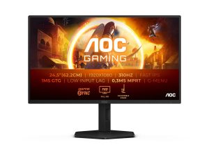 AOC 25G4SXU 24.5 " IPS FHD 310 Hz 1 ms 1920 x 1080 pixels 400 cd/m² HDMI ports quantity 2 Black