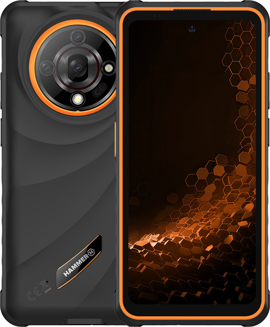 Hammer Iron 6 Black 6.56 " IPS 1612 x 720 pixels Mediatek Internal RAM 6 GB 128 GB Dual SIM 4G Main camera resolution 48 MP Android 14 6050 mAh