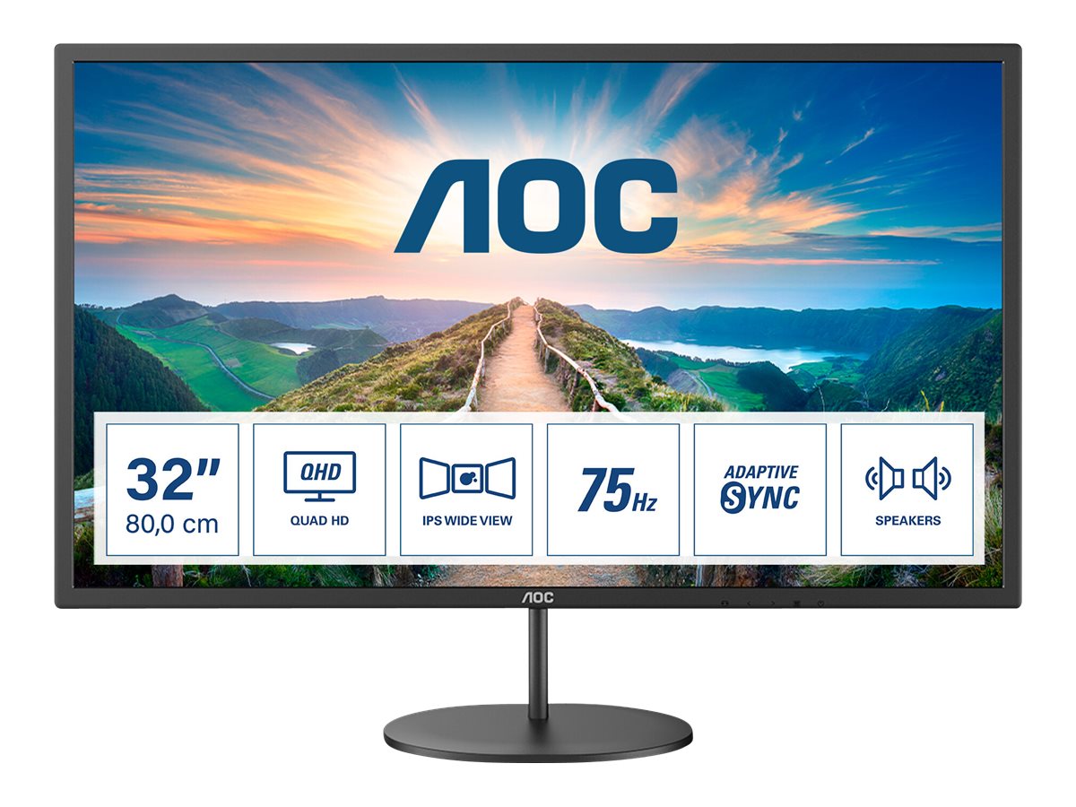 AOC Monitor Q32V4 31.5 " IPS QHD 16:9 75 Hz 4 ms 2560 x 1440 250 cd/m² Headphone out (3.5mm) HDMI ports quantity 1 Warranty 36 month(s) - Image 2