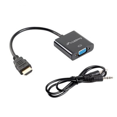 Lanberg HDMI, Mini Jack 3.5 mm, VGA Adapter AD-0017-BK 20 m