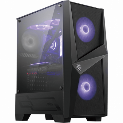 MSI MAG FORGE 100M PC Case, Mid-Tower, USB 3.2, Black MSI MAG FORGE 100M Black ATX