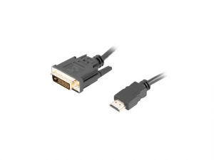 Lanberg HDMI to DVI-D Cable Dual Link with Gold-Plated 4K Connectors CA-HDDV-20CU-0018-BK HDMI to DVI-D 1.8 m