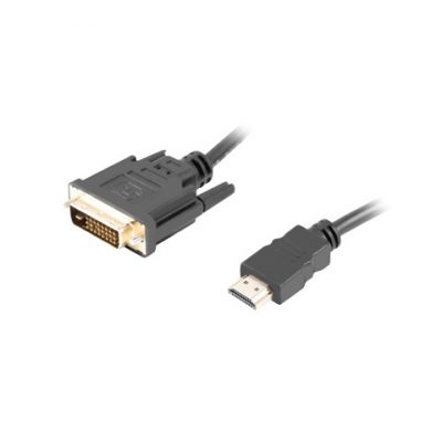 Lanberg HDMI to DVI-D Cable Dual Link with Gold-Plated 4K Connectors CA-HDDV-20CU-0018-BK HDMI to DVI-D 1.8 m