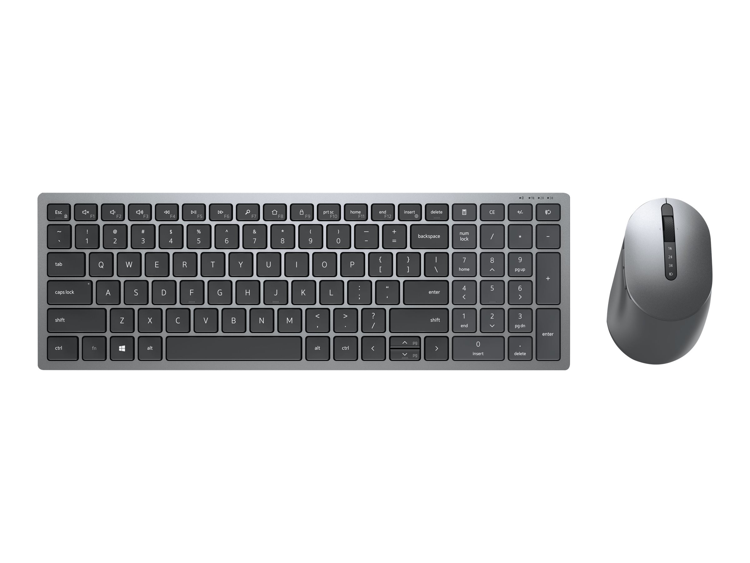 Dell Keyboard and Mouse KM7120W Keyboard and Mouse Set Wireless Batteries included Bluetooth Wireless connection Russian Titan Gray - Image 3