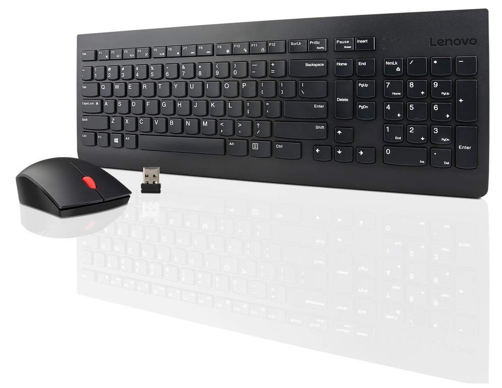 Lenovo Wireless Combo Keyboard & Mouse 510 Keyboard and Mouse Combo 2.4 GHz Wireless via Nano USB Batteries included English Black