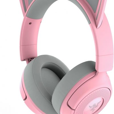 Razer Gaming Headset Kraken Kitty V3 X Wired Over-Ear Microphone Quartz