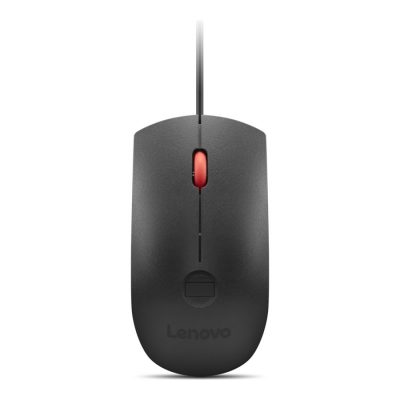 Lenovo Fingerprint Biometric USB Mouse Gen3 Wired USB-A Black/Red