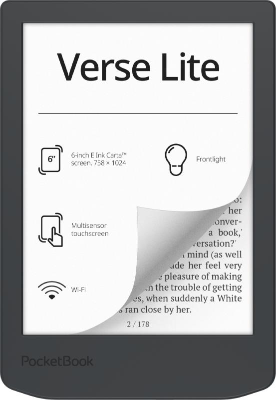 E-Reader POCKETBOOK Verse Lite 619 6' 6" 1024x758 1xUSB-C Wireless LAN Grey PB619-T-WW