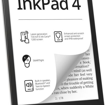 E-Reader POCKETBOOK InkPad 4 7.8" 1872x1404 1xAudio-Out 1xUSB-C Micro SD Wireless LAN Bluetooth PB743G-U-WW
