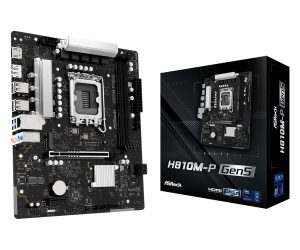 Mainboard ASROCK Intel H810 LGA 1851 (Socket V1) micro ATX RAM DDR5-SDRAM 2xSlots 1xNumber of M.2 (M) slots H810M-PGEN5