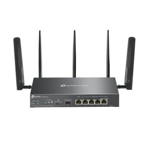 Wireless Router TP-LINK Omada 4G+ Cat6 AX3000 Gigabit VPN Router Wi-Fi 6 (802.11ax) Data speed 2402 Mbit/s Ethernet WAN Yes SIM card slot Yes Ethernet LAN Yes 5xLAN ports ER706W-4G