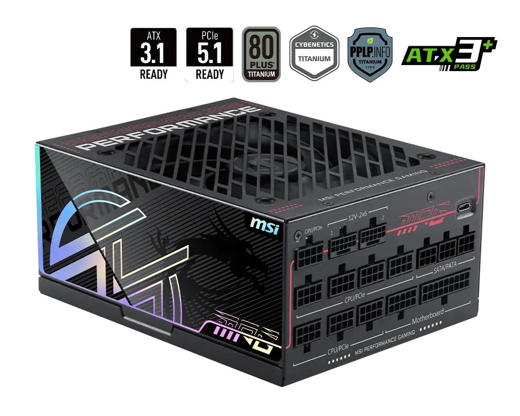 Power Supply MSI MPG Ai1300TS PCIE5 ATX PC 100 - 240 V 1300 W MPGAI1300TSPCIE5