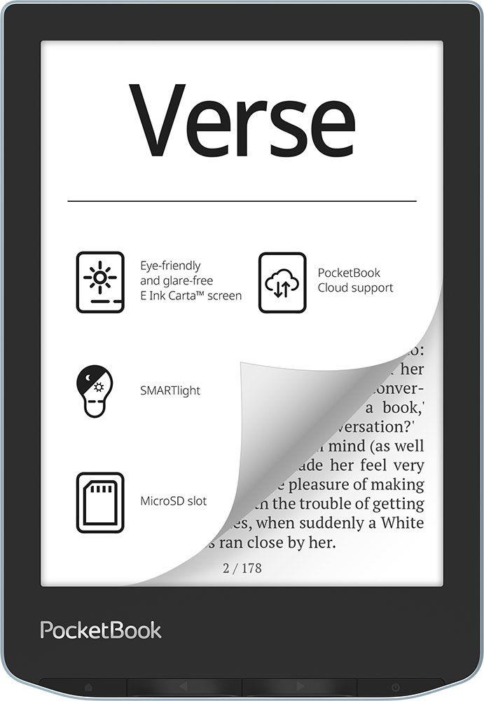 E-Reader POCKETBOOK Verse 6" 1024x758 1xUSB-C Micro SD Wireless LAN Blue PB629-2-WW