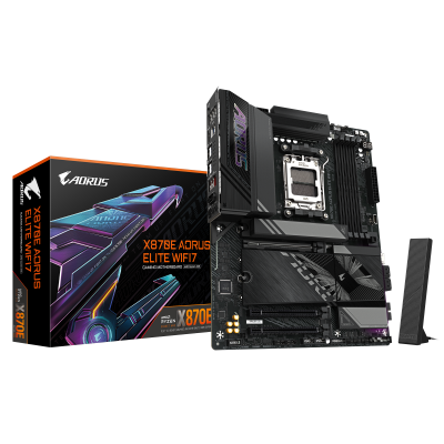 Gigabyte X870E A ELITE WIFI7 Processor family AMD Processor socket AM5 DDR5 Supported hard disk drive interfaces SATA, M.2 Number of SATA connectors 4