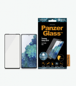 PanzerGlass Samsung Galaxy S20 FE CF Glass Black Works with face recognition and is compatible with the in-screen fingerprint reader; Case Friendly Clear Screen Protector