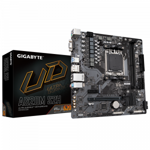 Gigabyte A620M S2H 1.0 M/B Processor family AMD Processor socket AM5 DDR5 DIMM Memory slots 2 Supported hard disk drive interfaces SATA, M.2 Number of SATA connectors 4 Chipset AMD A620 Micro ATX