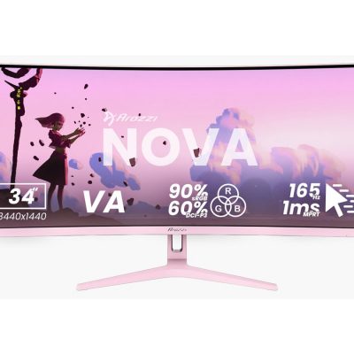 Arozzi Nova 34 " VA UWQHD 21:9 165 Hz 1 ms 3440 x 1440 pixels 350 cd/m² HDMI ports quantity 2 Pink