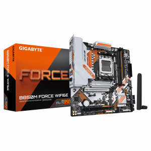 Gigabyte B850M FORCE WIFI6E (rev. 1.0) Processor family AMD Processor socket AM5 DDR5 Supported hard disk drive interfaces SATA, M.2 Number of SATA connectors 4