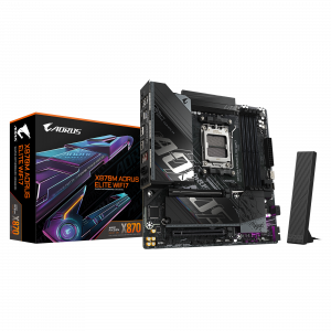 Gigabyte X870M AORUS ELITE WIFI7 Processor family AMD Processor socket AM5 DDR5 Supported hard disk drive interfaces SATA, M.2 Number of SATA connectors 2