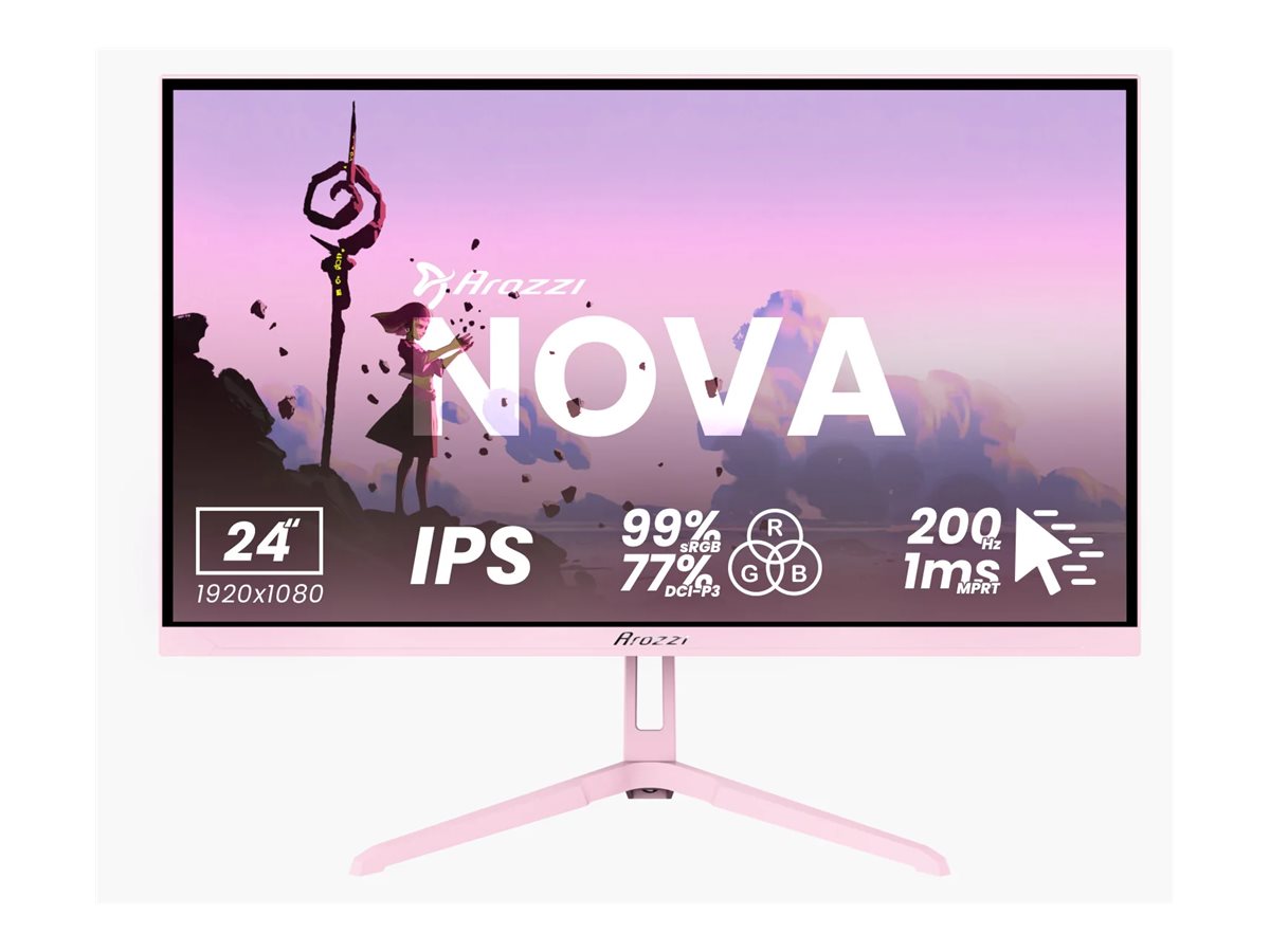 Arozzi Nova 24 " IPS 16:9 200 Hz 1 ms 1920 x 1080 pixels 300 cd/m² HDMI ports quantity 1 Pink - Image 2