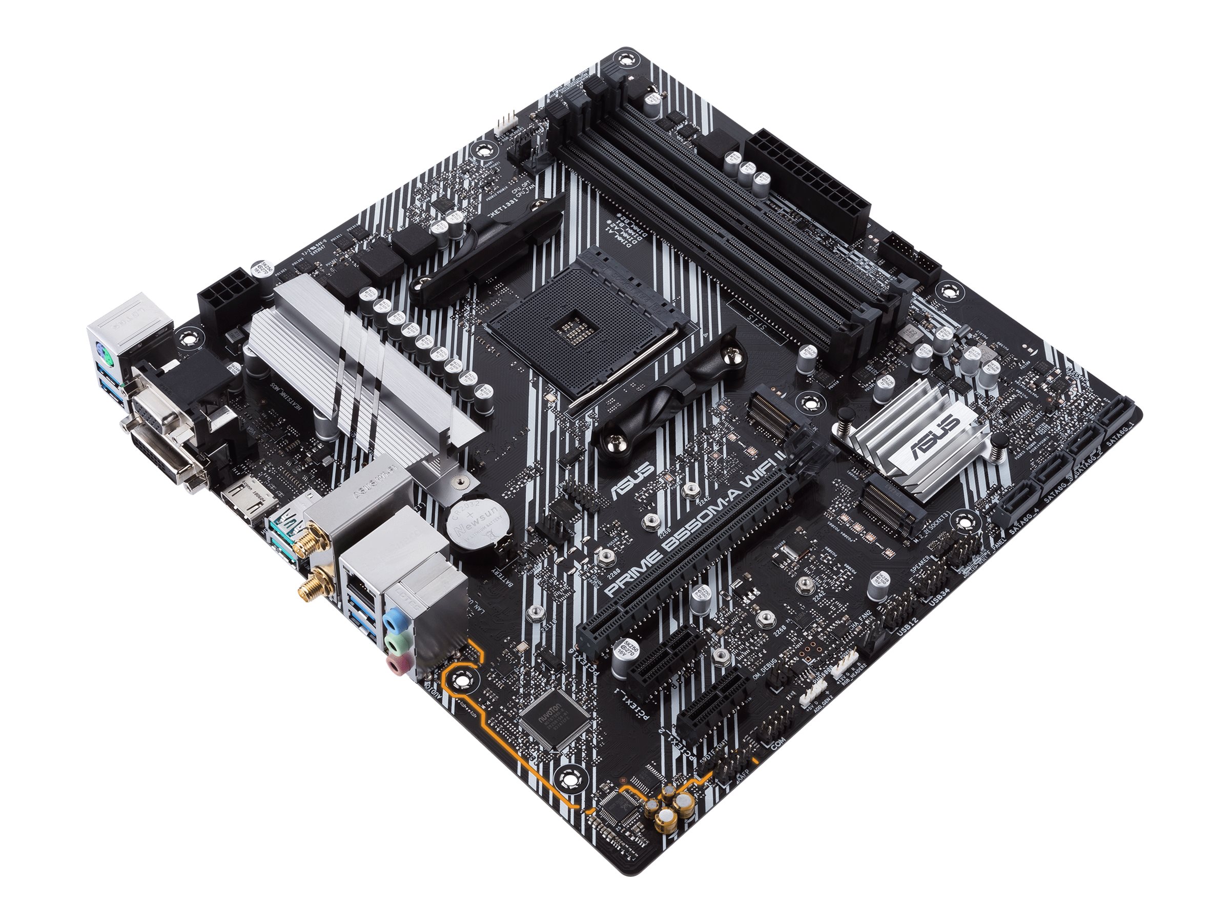 Asus PRIME B550M-A WIFI II Processor family AMD Processor socket AM4 DDR4 DIMM Memory slots 4 Supported hard disk drive interfaces SATA, M.2 Number of SATA connectors 4 Chipset AMD B550 microATX - Pilt 6
