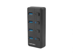 Natec USB 3.0 HUB, Mantis 2, 4-Port, On/Off with AC Adapter Natec 4 Port Hub With USB 3.0 Mantis NHU-1557 Black