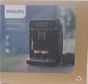 SALE OUT. Philips EP2224/10 Espresso Coffee maker, Fully automatic, 15 bar, Classic milk frother, Water tank 1.8 L, Black Philips Espresso Coffee Maker EP2224/10 Pump pressure 15 bar Built-in milk frother Fully automatic Kashmir Gray DAMAGED PACKAGING AND COFFEE BEAN CONTAINER LID