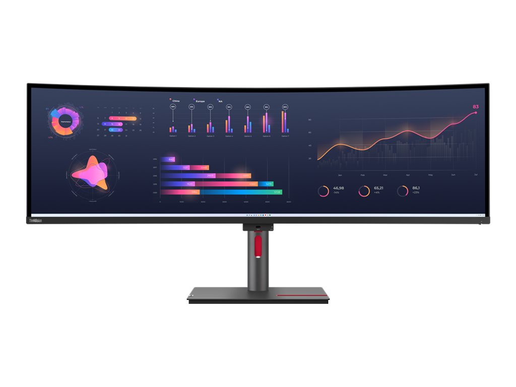 Lenovo ThinkVision P49w-30 49 " IPS 32:9 60 Hz 4 ms 5120 x 1440 350 cd/m² HDMI ports quantity 2 Black Warranty 36 month(s)