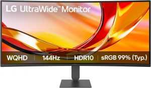 LG 34U620B-B UltraWide 34 " VA WQHD 21:9 144 Hz 5 ms 3440 x 1440 pixels 300 cd/m² HDMI ports quantity 2