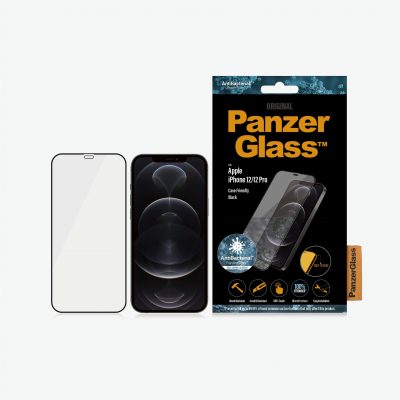 PanzerGlass Apple For iPhone 12/12 Pro Glass Black 100% touch; The coating is non-toxic Case Friendly