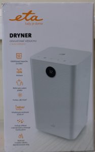 SALE OUT. ETA ETA363090000 DRYNER Dehumidifier, Tank volume (water) 2 l, Suitable for spaces up to 60 m², White ETA Dehumidifier Dryner 3630 90000 Power 200 W Suitable for rooms up to 60 m² Water tank capacity 2 L White DAMAGED PACKAGING, DEMO