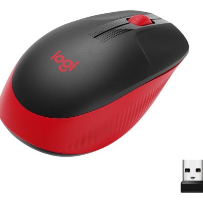 Logitech Full size Mouse M190 Wireless USB Red