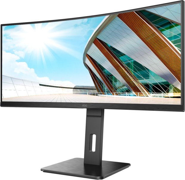 AOC Curved Monitor CU34P2A 34 " VA 21:9 100 Hz 1 ms 3440 × 1440 300 cd/m² Headphone out (3.5mm) HDMI ports quantity HDMI x 2 Black Warranty 36 month(s)