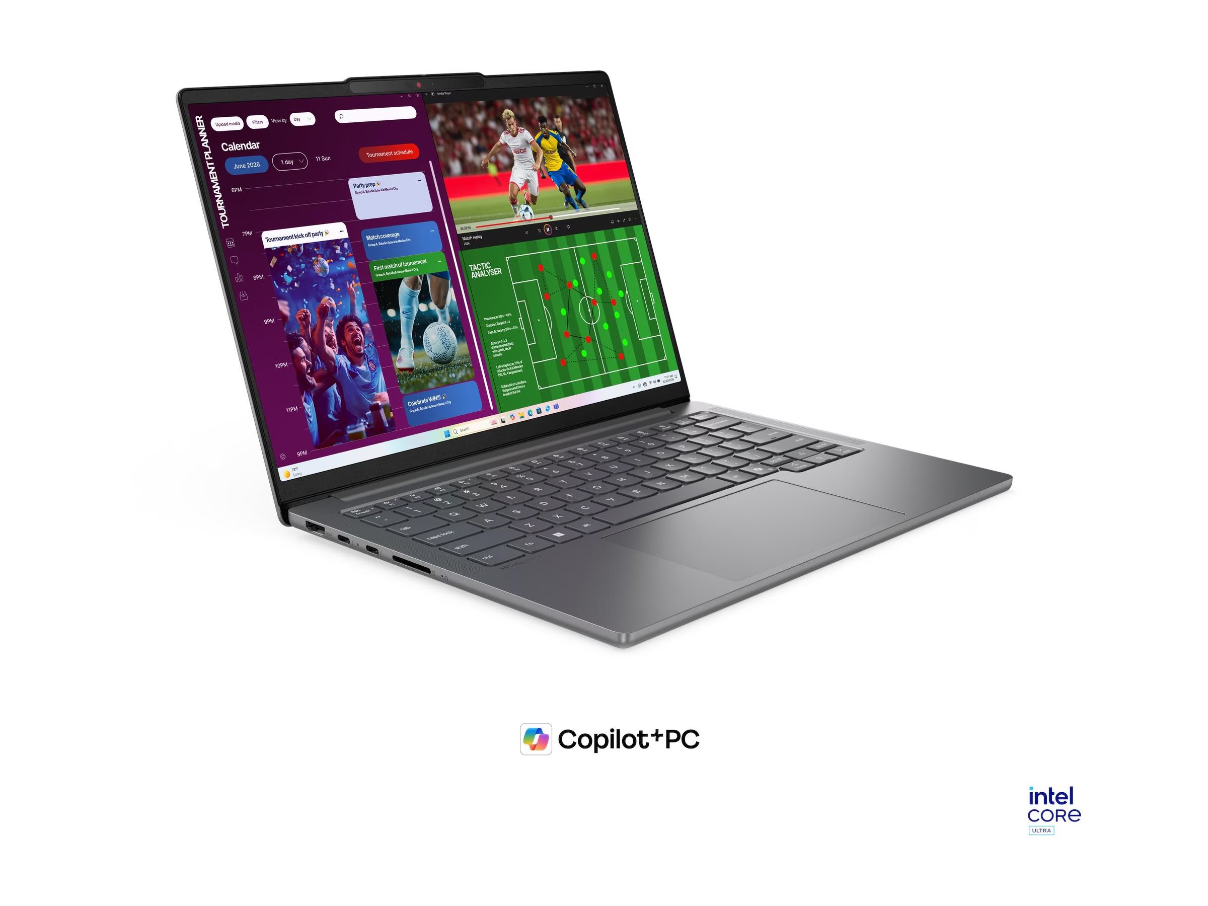 Lenovo IdeaPad Pro 5 14IPH11 Intel Luna Grey 14 " OLED 2.8K 2880 x 1800 pixels Glossy Intel Core Ultra 7 356H 32 GB Soldered LPDDR5X Solid-state drive capacity 1000 GB Intel Graphics Windows 11 Pro 802.11be Bluetooth version 5.4 Keyboard language Nordic Keyboard backlit Warranty 24 month(s) Battery warranty 12 month(s) - Image 3