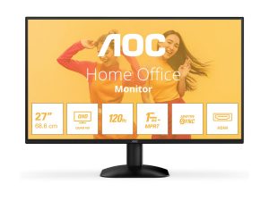 AOC Q27B35S3 27 " IPS QHD 16:9 120 Hz 1 ms 2560 x 1440 pixels 300 cd/m² HDMI ports quantity 1 Black