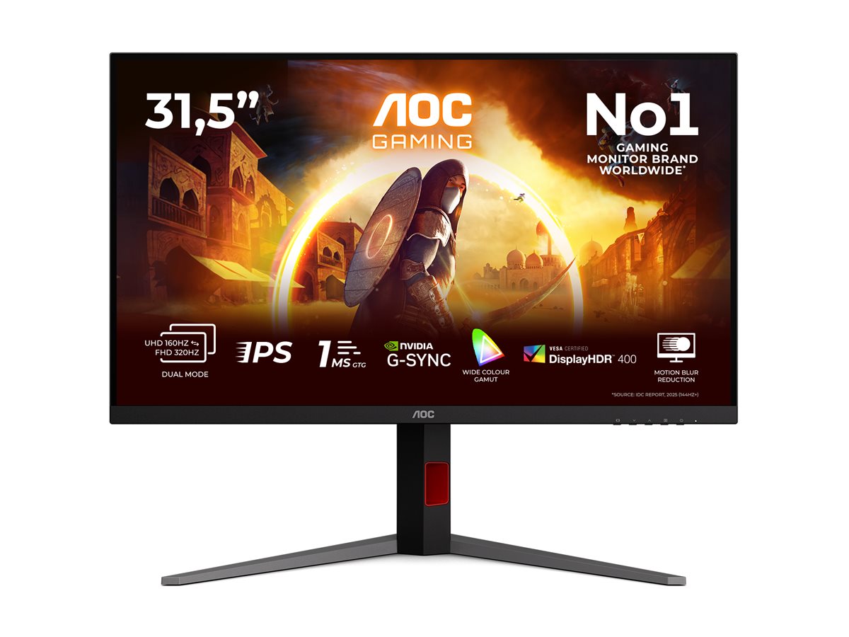 AOC U32G4U 32 " Fast IPS UHD 16:9 160 Hz 1 ms 3840 x 2160 pixels 450 cd/m² HDMI ports quantity 2 Black