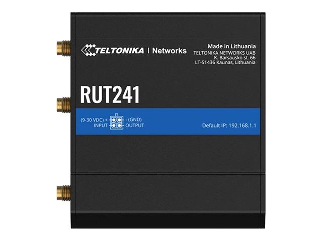 Teltonika LTE Router RUT241 802.11n 10/100 Mbit/s Ethernet LAN (RJ-45) ports 1 Mesh Support No MU-MiMO No 2G/3G/4G Antenna type 2 x SMA for LTE, 1 x RP-SMA for WiFi - Image 5