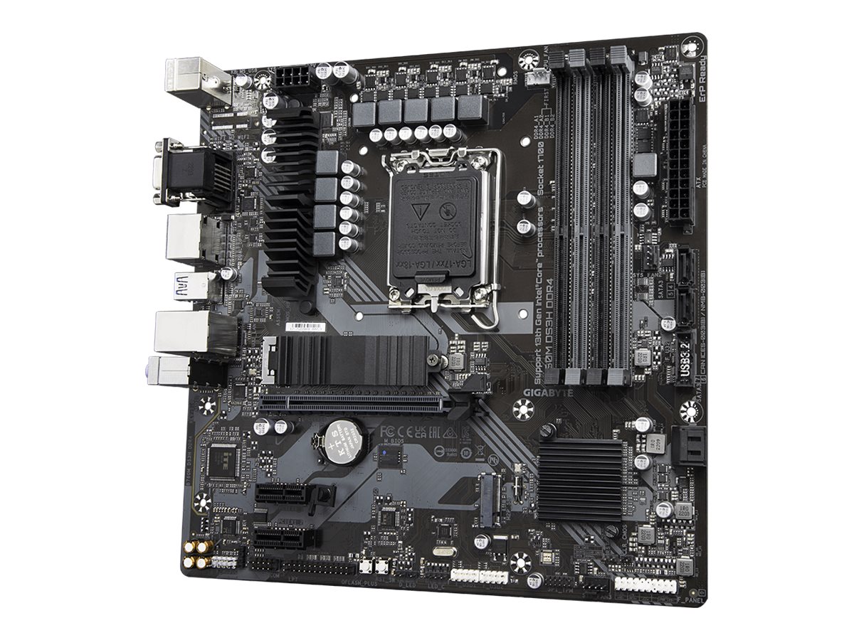 Gigabyte B760M DS3H DDR4 1.0 M/B Processor family Intel Processor socket LGA1700 DDR4 DIMM Memory slots 4 Supported hard disk drive interfaces SATA, M.2 Number of SATA connectors 4 Chipset Intel B760 Express Micro ATX - Image 6