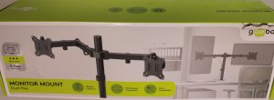 SALE OUT. Goobay Dual Monitor Mount Flex, Black Goobay Dual Monitor Mount Flex Swivel, Tilt, Rotation 17-32 " Maximum weight (capacity) 8 kg DAMAGED PACKAGING Black