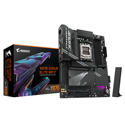 Gigabyte X870 AORUS ELITE WIFI7 Processor family AMD Processor socket AM5 DDR5 Supported hard disk drive interfaces SATA, M.2 Number of SATA connectors 4