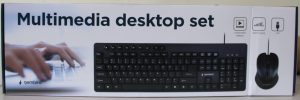 SALE OUT. Gembird KBS-UM-04 Multimedia desktop set, black, US-Layout SALE OUT. Gembird Multimedia desktop set KBS-UM-04 USB Keyboard Wired Mouse included US Black DAMAGED PACKAGING
