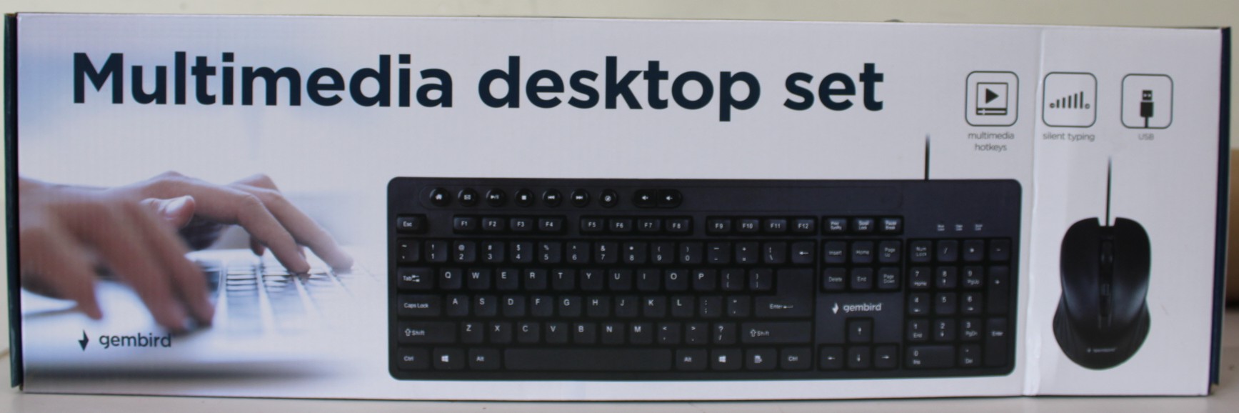 SALE OUT. Gembird KBS-UM-04 Multimedia desktop set, black, US-Layout SALE OUT. Gembird Multimedia desktop set KBS-UM-04 USB Keyboard Wired Mouse included US Black DAMAGED PACKAGING