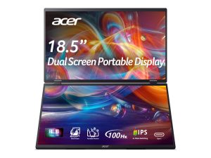 Acer PD19F 47cm 18.5'' FHD Dual Portable IPS 100Hz 16:9 4ms (GTG) 250nits HDMI 2xType-C MM Audio Out EU Black H.cable x1 U.cable Type-C x1 Acer