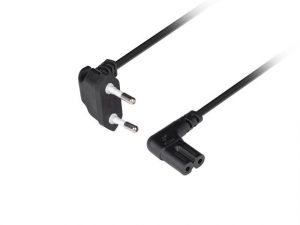 Lanberg CEE 7/16 to EC 320 C7 Euro (radio) power cord 1.8m angled VDE CA-C7CA-12CC-0018-BK