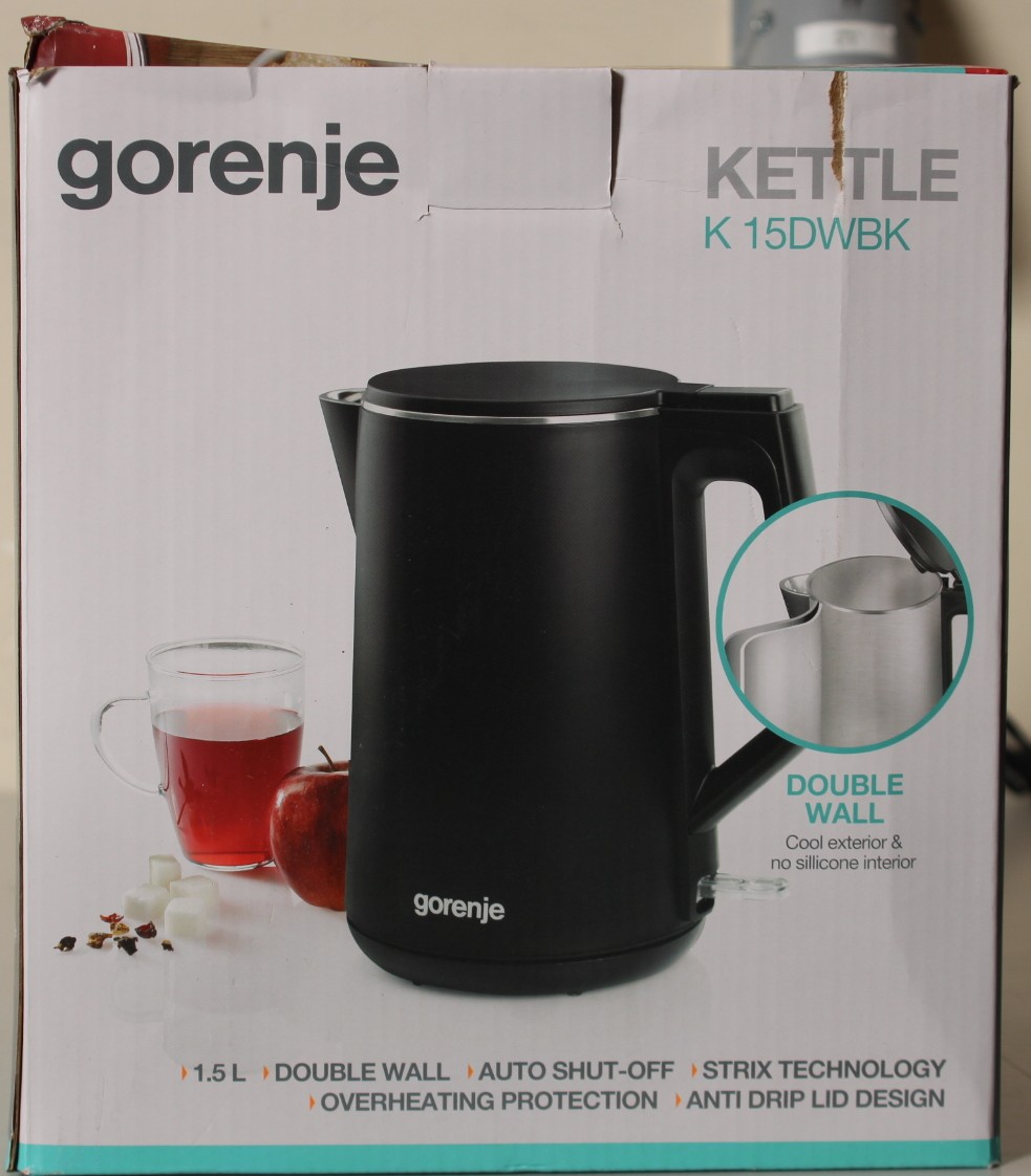 SALE OUT. Gorenje Kettle K15DWBK Electric 2200 W 1.5 L Stainless steel 360° rotational base Black DAMAGED PACKAGING, SCRATCHED - Image 2